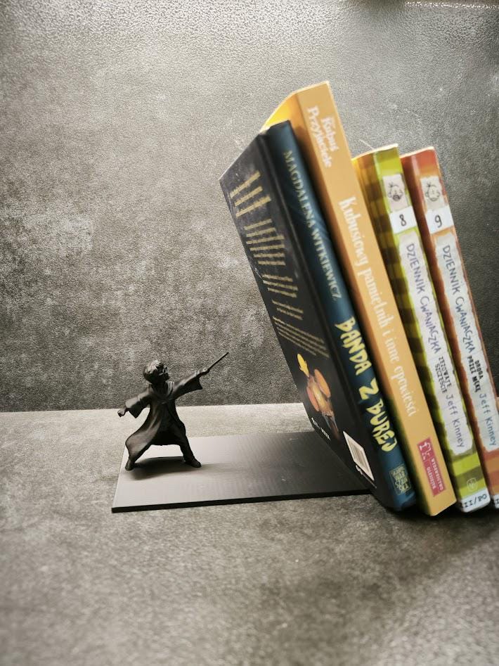 Harry Potter Inspired Bookend, Wizard Book Holder, Magic Bookshelf Decor, 3D Printed Fantasy Shelf Decor, Book Lover Gift