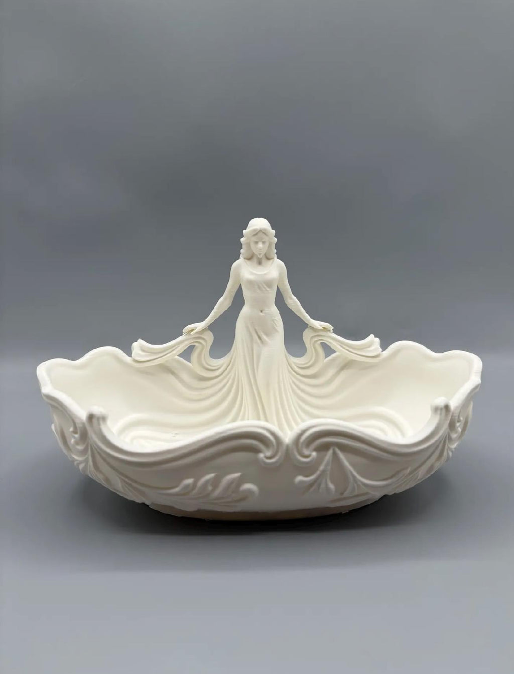 Goddess Figural Bowl Vanity Catchall — 3D Printed Decorative Dish — Jewelry Tray — Home Decor — Art Nouveau Style