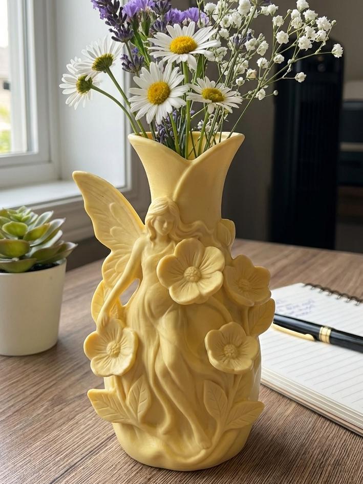 Enchanted Fairy Flower Vase — 3D Printed Cottagecore Home Decor — Unique Gift for Her — Boho Floral Vase