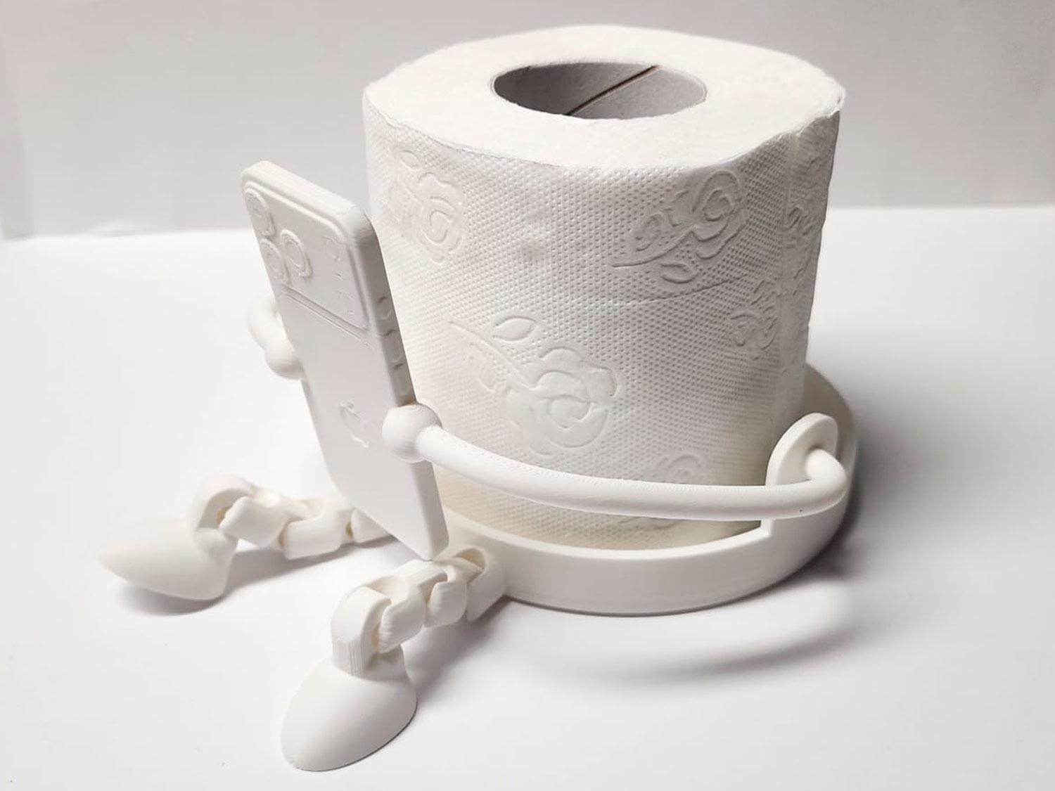 Funny Toilet Paper Holder, 3D Printed Smartphone Toilet Roll Holder, Bathroom Decor, Novelty Bathroom Organizer, Gag Gift