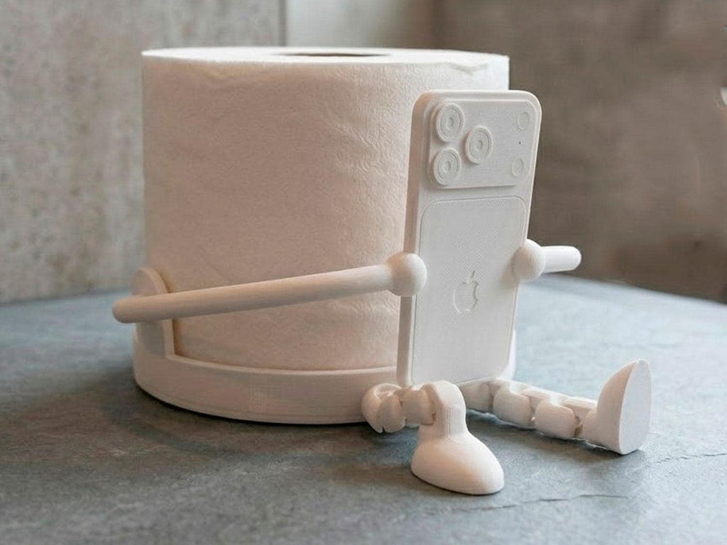 Funny Toilet Paper Holder, 3D Printed Smartphone Toilet Roll Holder, Bathroom Decor, Novelty Bathroom Organizer, Gag Gift