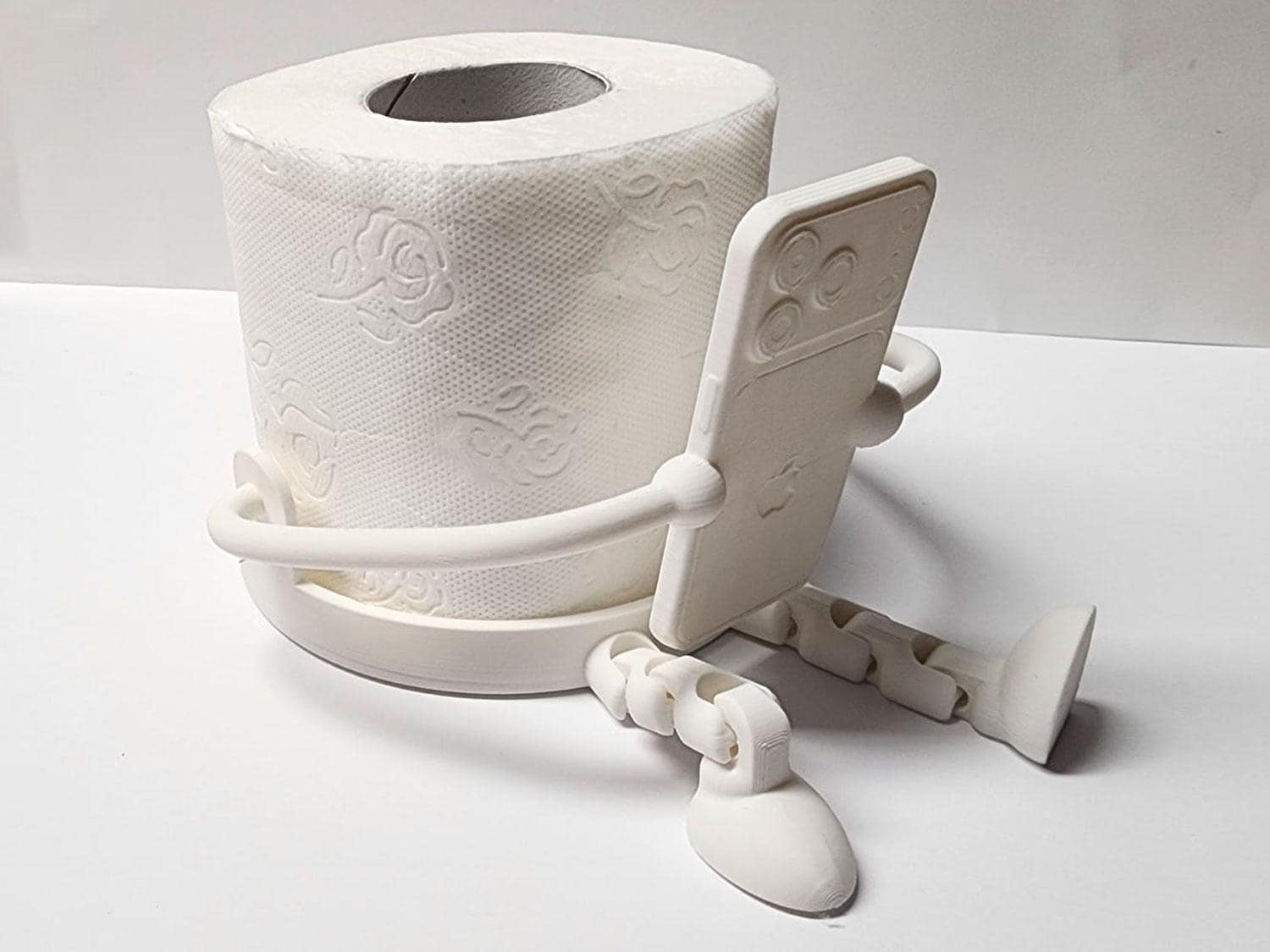 Funny Toilet Paper Holder, 3D Printed Smartphone Toilet Roll Holder, Bathroom Decor, Novelty Bathroom Organizer, Gag Gift